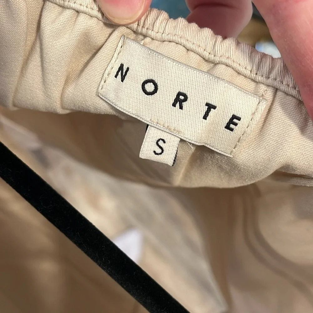 Norte Organic Cotton Cream Pantin Straight leg Pants & Ares Crop Top Coord Set
